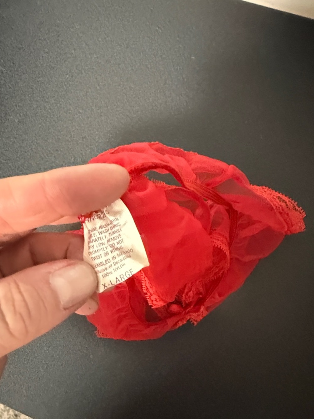 Red Sheer Lace Open-Crotch Panty - Women Intimates 90’s  vintage - Picture 2 of 2